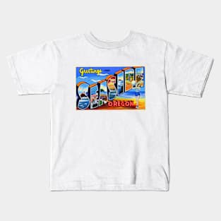 Greetings from Seaside, Oregon - Vintage Large Letter Postcard Kids T-Shirt